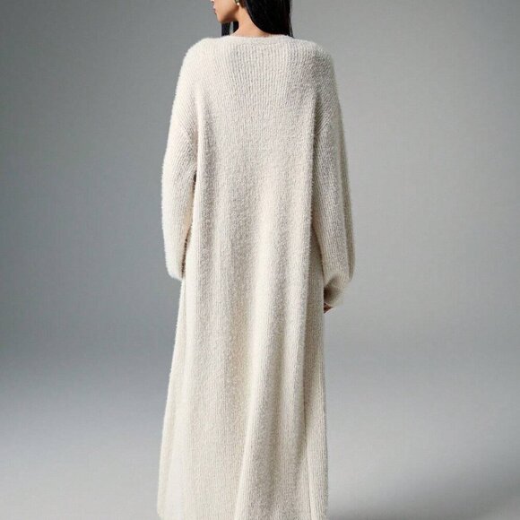 Apricot Preppy Women's Plush Extra Long Cardigan - Picture 3 of 5